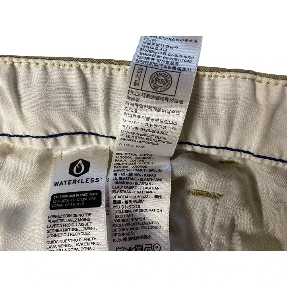 Levis XX Chino Jogger Pants Mens 42x28 Khaki Tan Cotton Stretch Tapered S110728